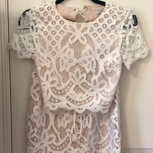 Tobi two piece white lace dress